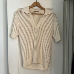 Everlane Crochet Knit Top - small